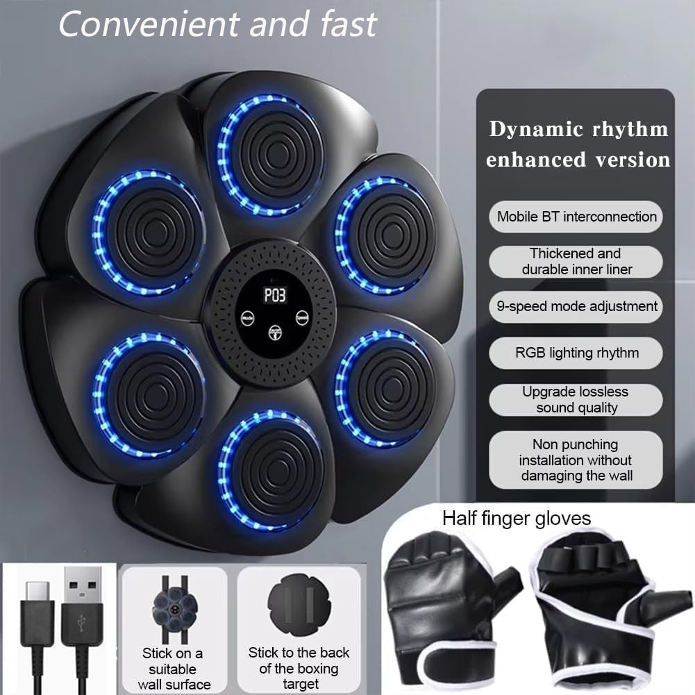 Music Boxing Machine for Kids, Kids Music Boxing Machine, Music Punching Pad for Wall, Wall Punching Pad