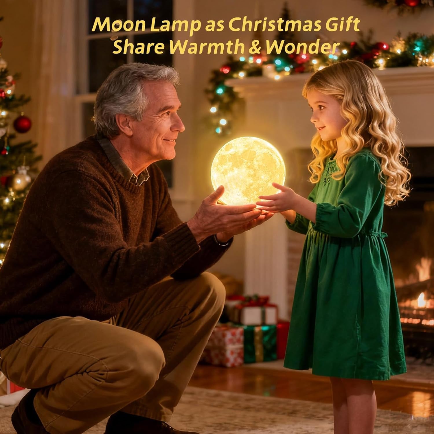 Enchanting 128-Color Moon Lamp - The Perfect Christmas Gift for Kids and Teens, Remote & Touch Control, 6-Inch Night Light for All Ages