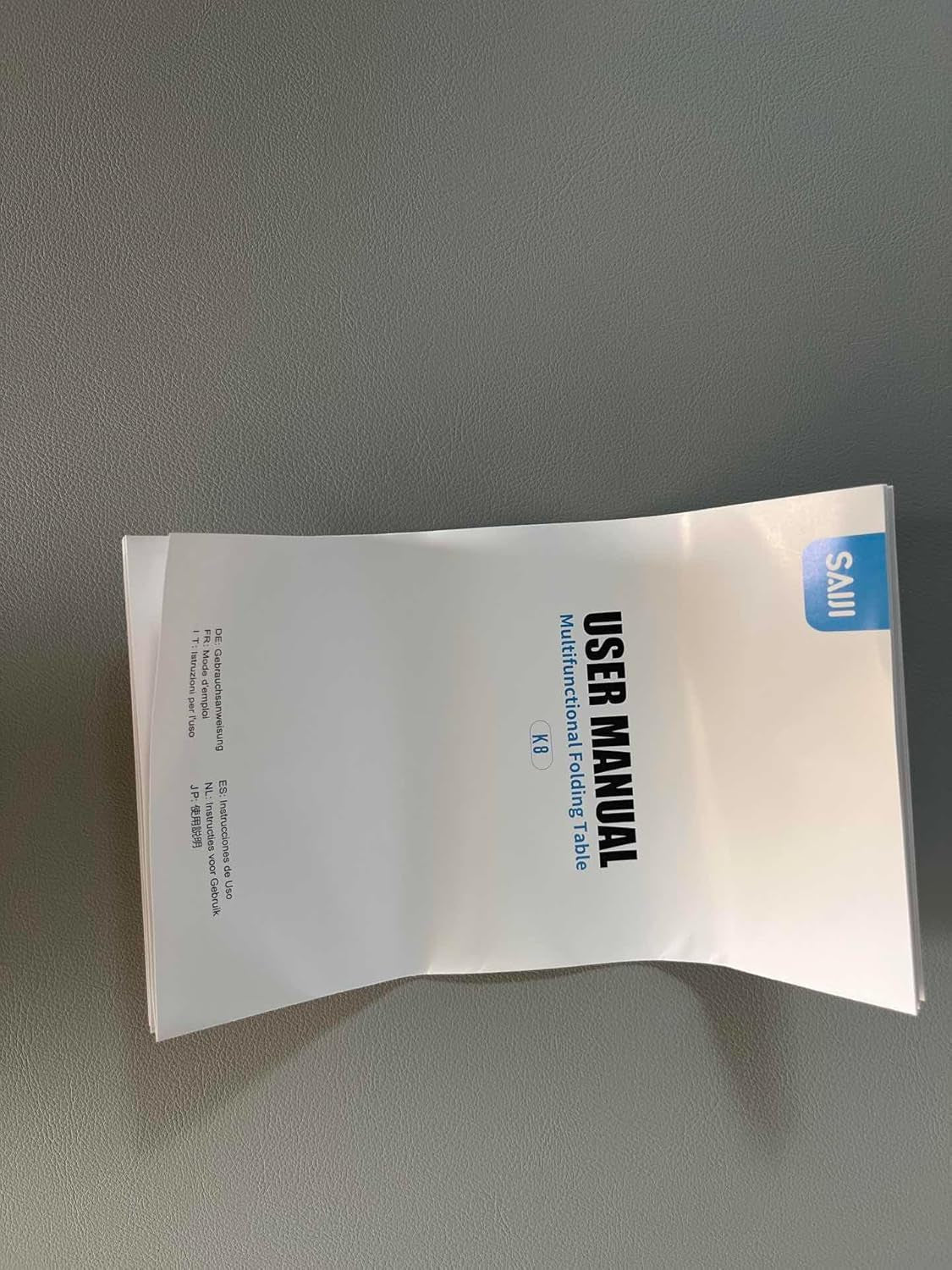 Laptop Bed Tray Desk with LED Desk Light, Adjustable Laptop Stand for Bed, Xx-Large PVC Leather Foldable Table with Book Stand, Wrist Rest, Extra Leg Room (Grey)