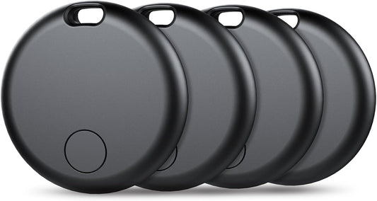 Air Tracker Tags-4 Pack: Smart Bluetooth Tracker, Item Finder Works with Apple Find My (Ios Only) App, Trakcer Tag Locator for Keys, Luggage, Satchel, Wetag Mini. (Not for Android Devices)