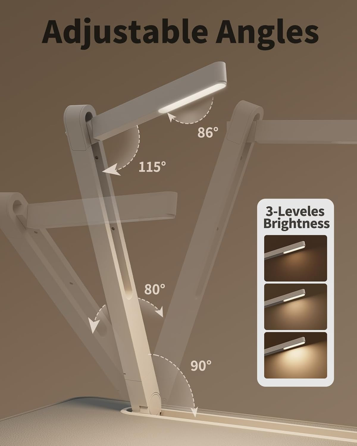 Laptop Bed Tray Desk with LED Desk Light, Adjustable Laptop Stand for Bed, Xx-Large PVC Leather Foldable Table with Book Stand, Wrist Rest, Extra Leg Room (Grey)