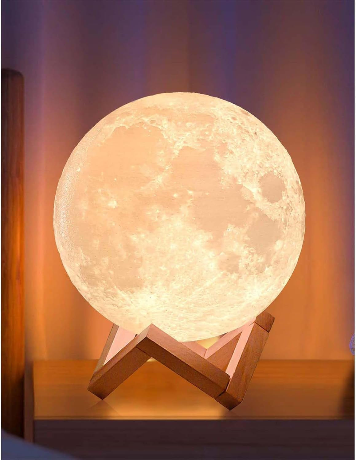 Enchanting 128-Color Moon Lamp - The Perfect Christmas Gift for Kids and Teens, Remote & Touch Control, 6-Inch Night Light for All Ages