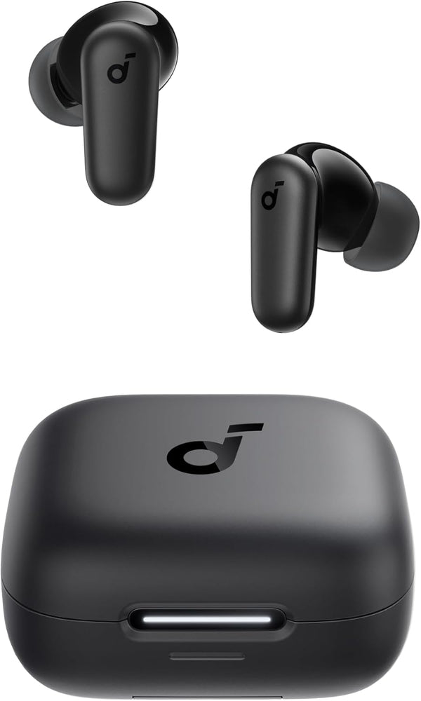 P30I by  Noise Cancelling Earbuds, Strong and Smart Noise Cancelling, Powerful Bass, 45H Playtime, 2-In-1 Case and Phone Stand, IP54, Wireless Earbuds, Bluetooth 5.4 (Black)