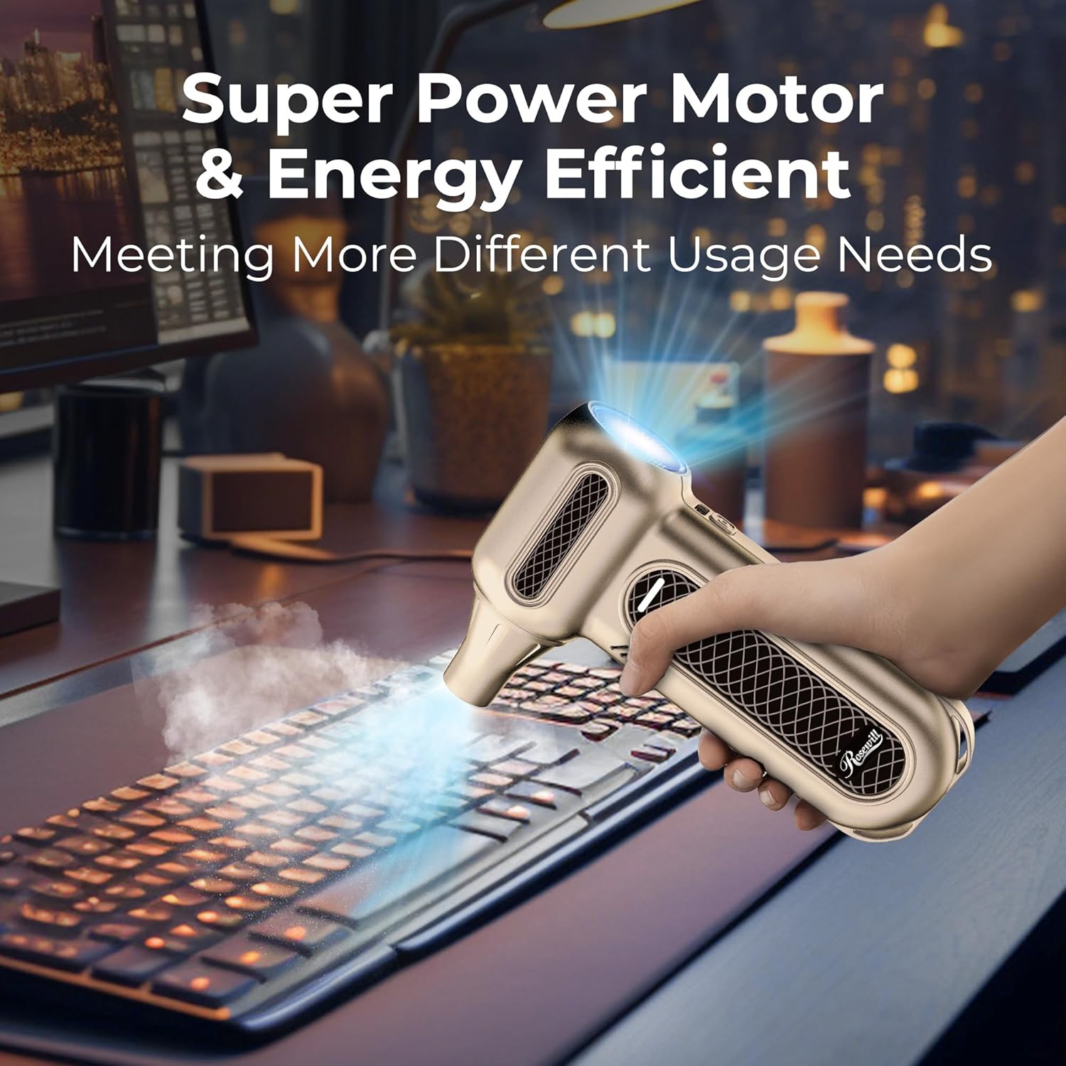 Revolutionary Electric Air Duster - 130,000 RPM Cordless Blower with Turbo Mode & 4-Gear Adjustable Speed for Ultimate Cleaning Power!