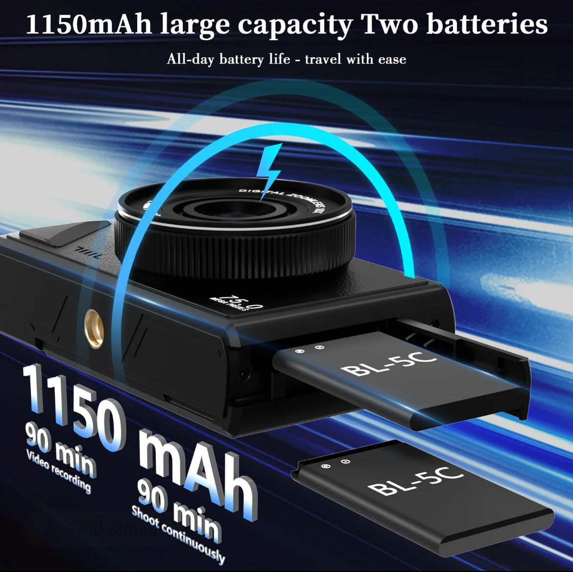 Digital Camera  5k, 180° digital camera with flip screen .