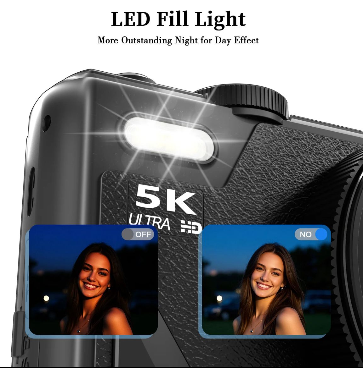 Digital Camera  5k, 180° digital camera with flip screen .