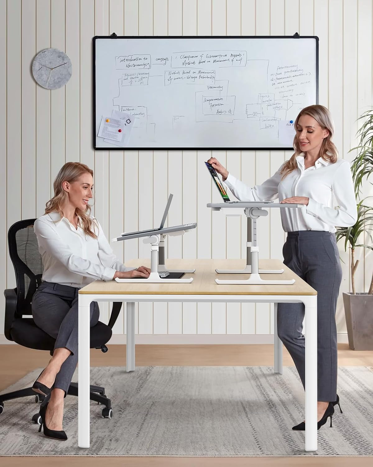 Laptop Bed Tray Desk with LED Desk Light, Adjustable Laptop Stand for Bed, Xx-Large PVC Leather Foldable Table with Book Stand, Wrist Rest, Extra Leg Room (Grey)