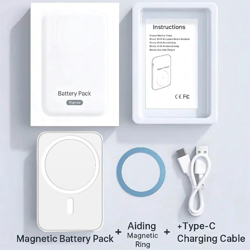 10000mAh Magnetic Power Bank - Wireless Portable Charger with Fast Charging for iPhone 12-16 Series, Compact and Efficient