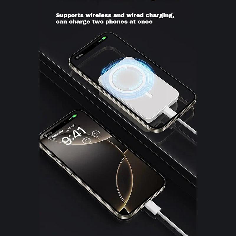 10000mAh Magnetic Power Bank - Wireless Portable Charger with Fast Charging for iPhone 12-16 Series, Compact and Efficient