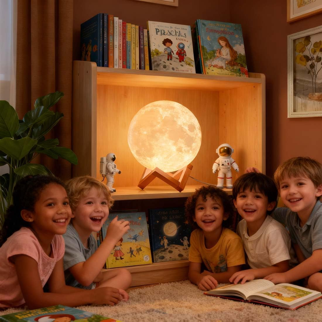 Enchanting 128-Color Moon Lamp - The Perfect Christmas Gift for Kids and Teens, Remote & Touch Control, 6-Inch Night Light for All Ages