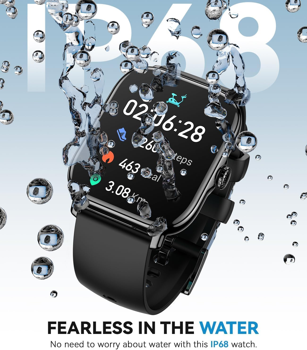 Smart Watch for Women Men- Answer/Make Call, 2025 IP68 Waterproof Fitness Step Tracker Watch with Sleep Monitor/Activity Counter/110+ Sport Mode, Smartwatch for Andriod Iphone Ios Samsung Compatible